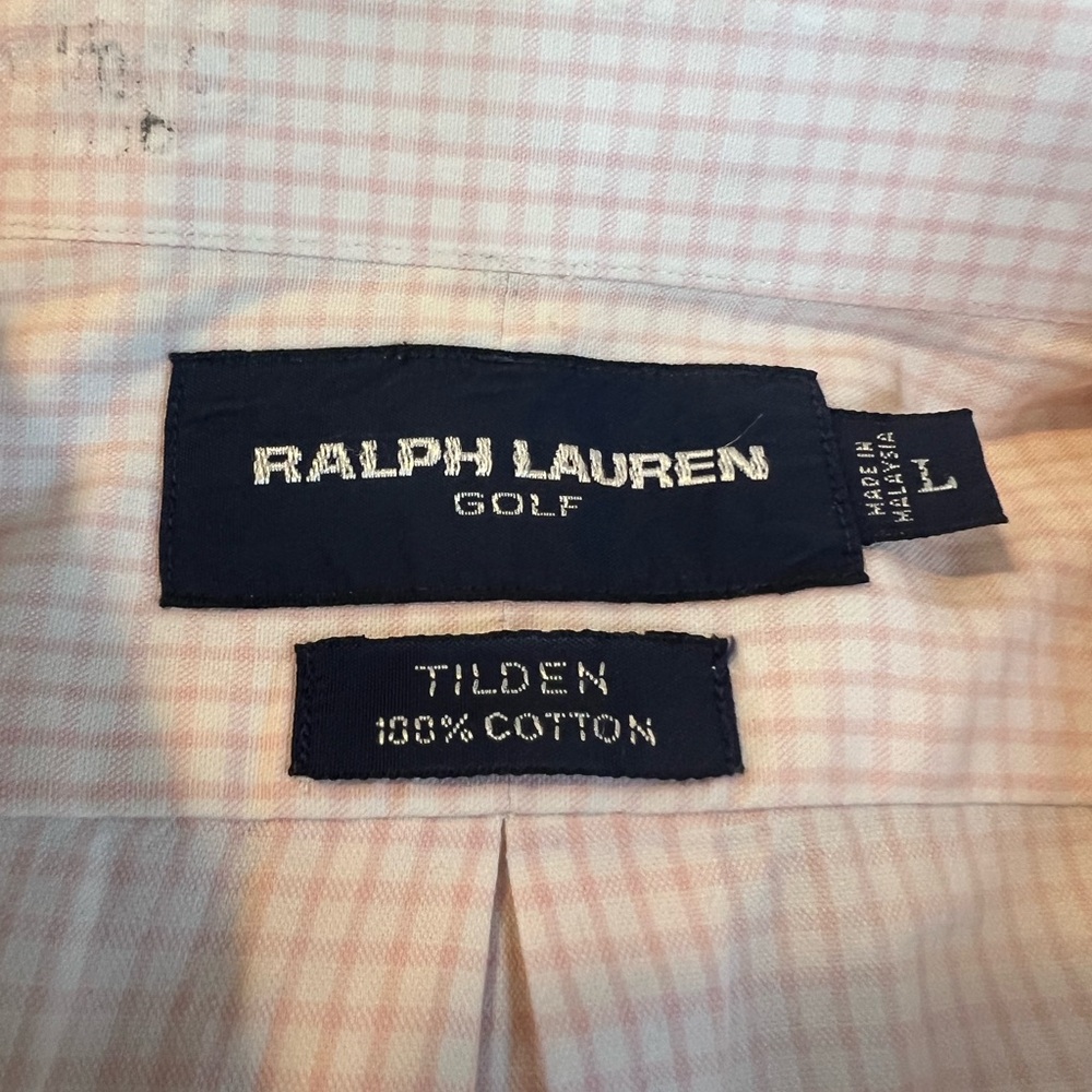 Ralph Lauren Golf‎ Tilden 100% Cotton Pink Gingham Pink Pony Oxford Large - Picture 4 of 6
